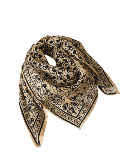 Grand foulard Bandana black & écru
