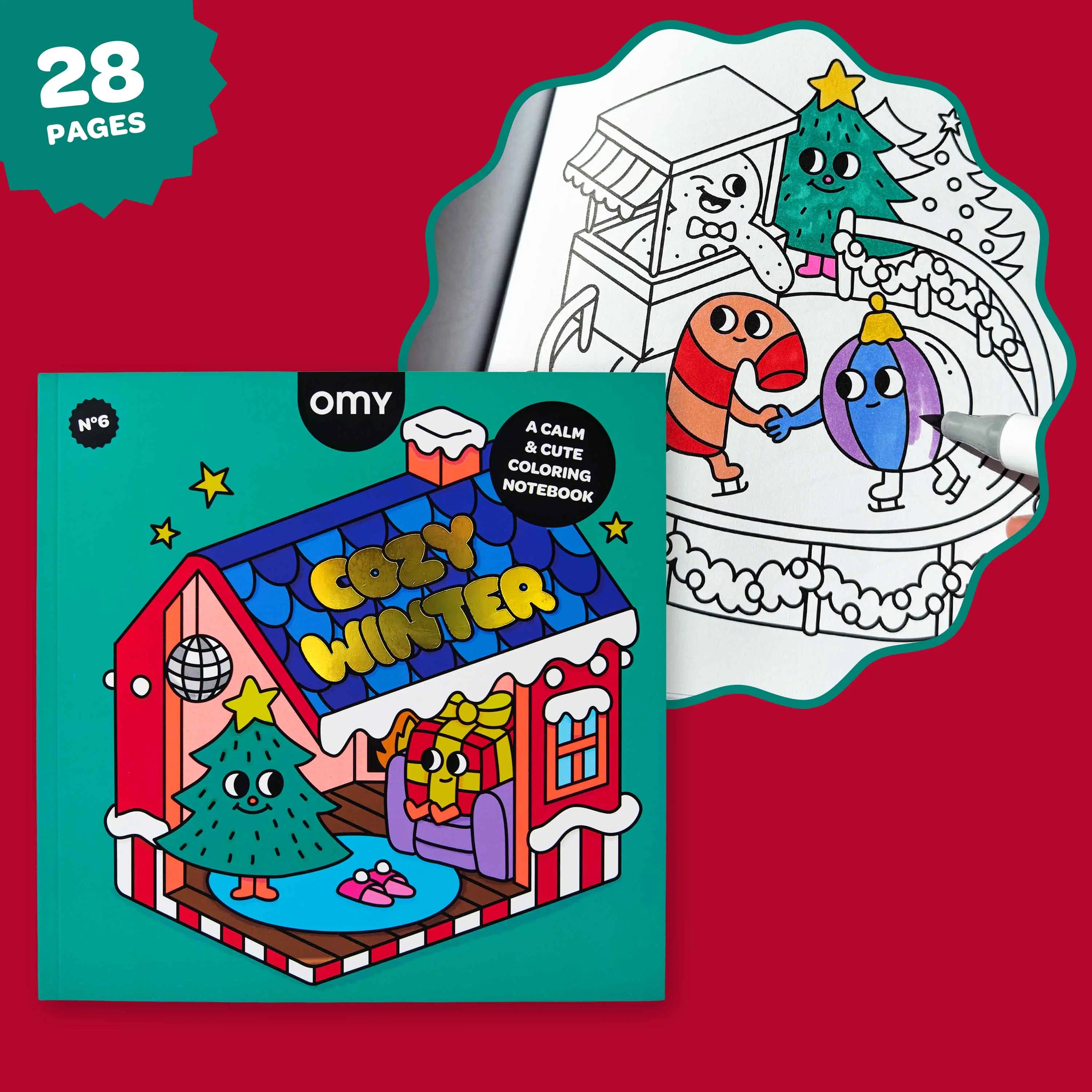Carnet de coloriage Cozy Winter – 28 pages détachables