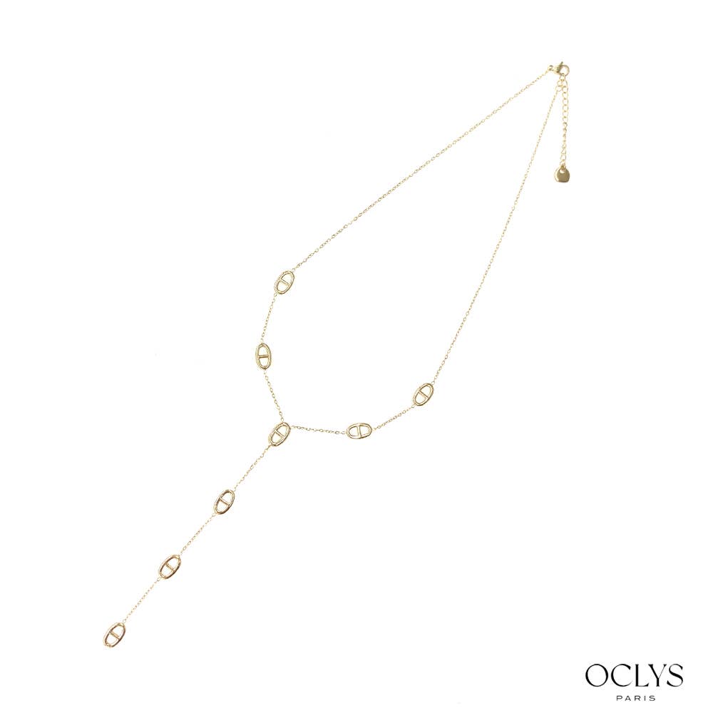 Collier Y fin maille marine acier inoxydable Sani