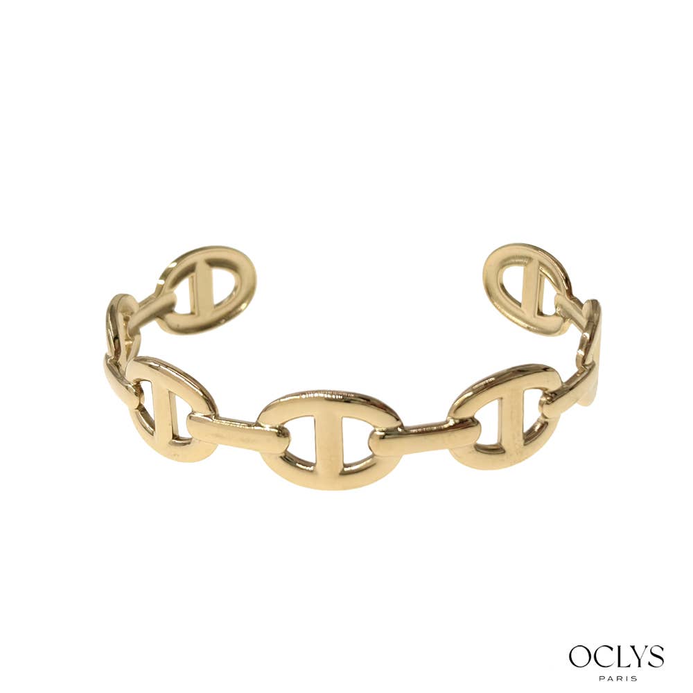 Bracelet manchette maille marine acier inoxydable Rika