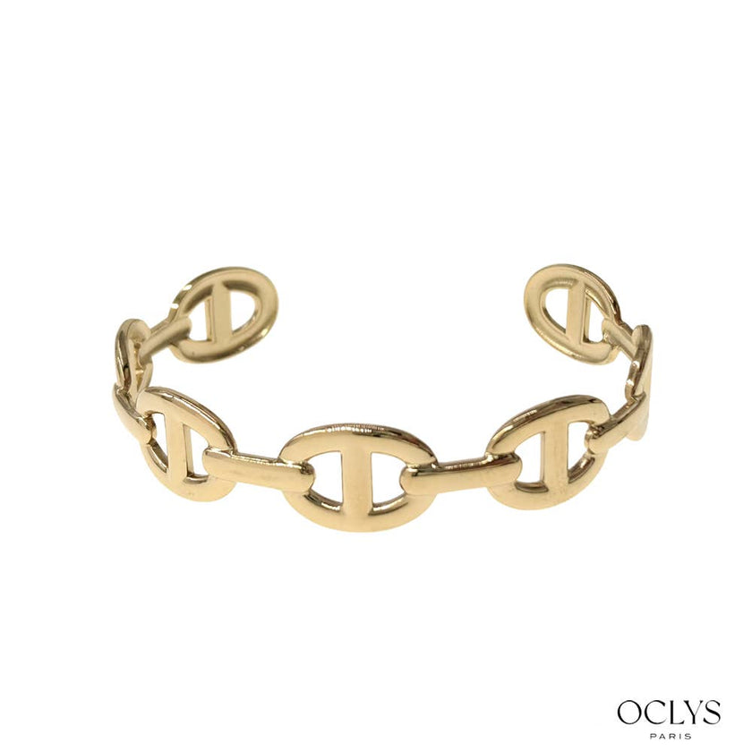 Bracelet manchette maille marine acier inoxydable Rika