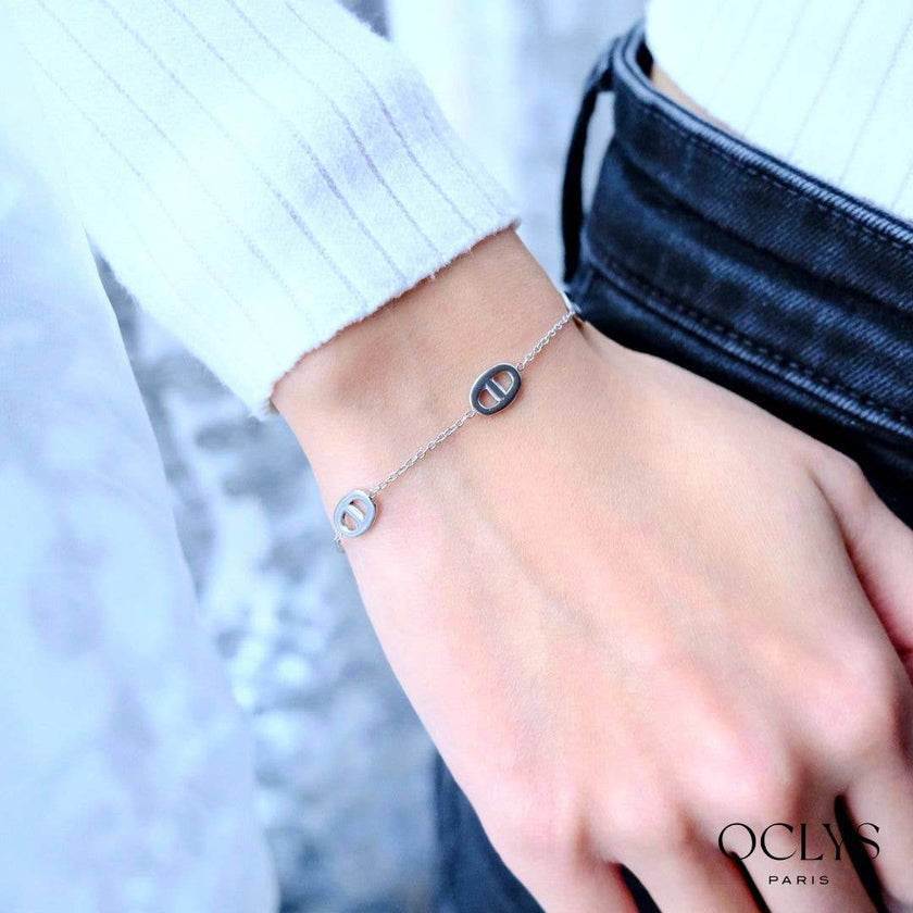 Bracelet fin maille marine acier inoxydable Sani