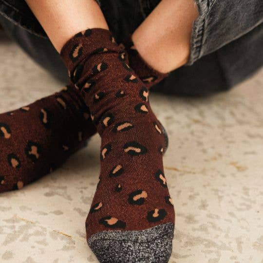 Chaussettes - Léopard bronze