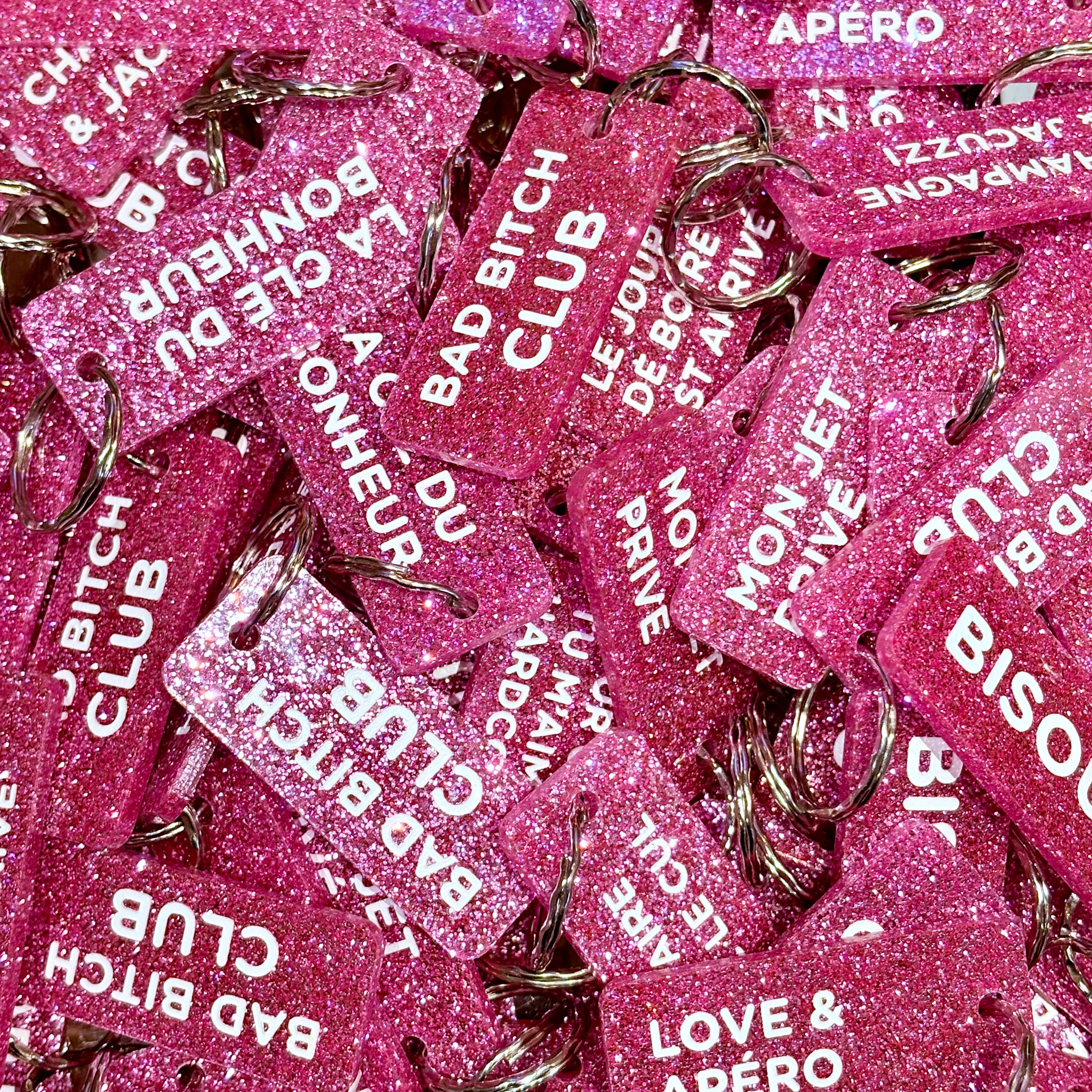 porte clés à paillettes