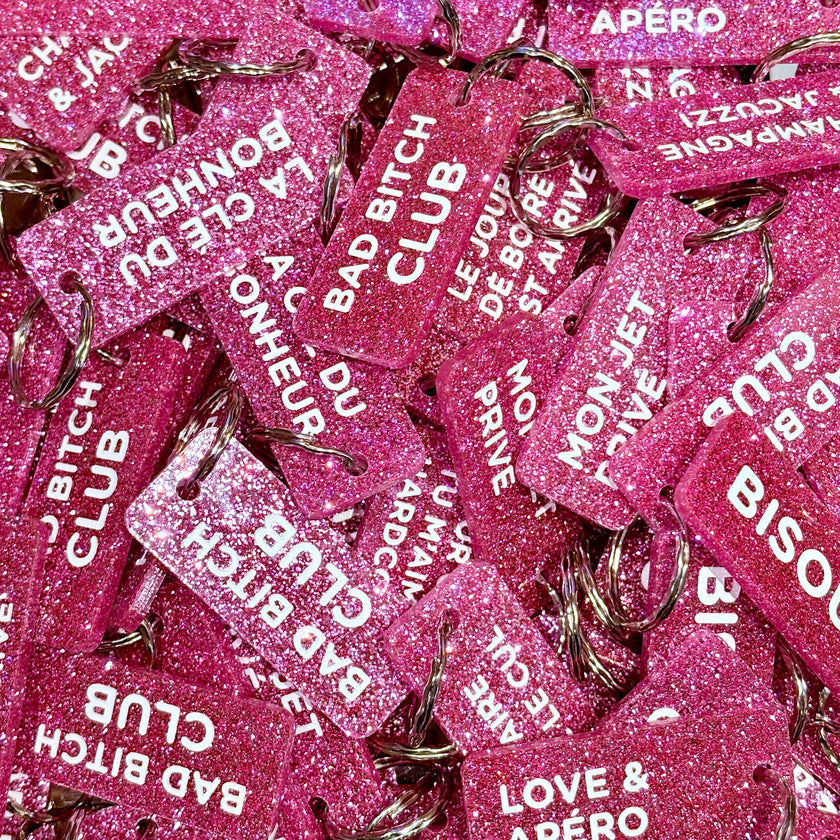 porte clés à paillettes