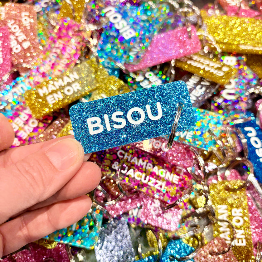 porte clés à paillettes