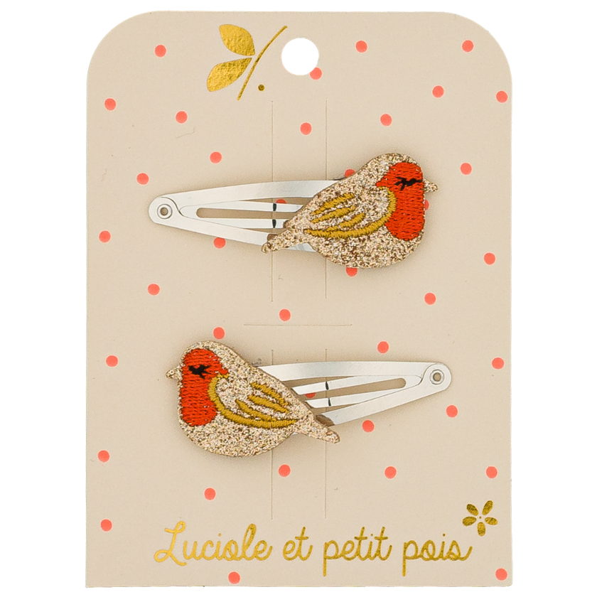 Barrettes Ruby le rouge-gorge (paire)