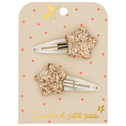 Barrettes Bubble star - Or (paire)