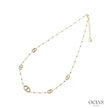 Collier maille marine acier inoxydable doré émaillé Xana
