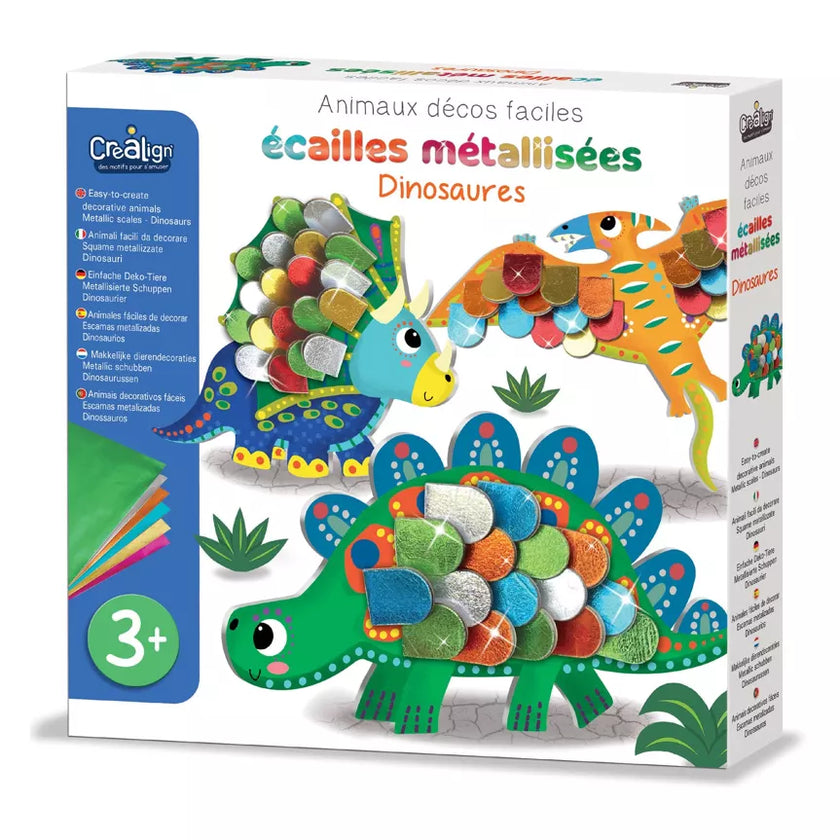 Animaux decos faciles ecailles metallisees Dinosaures