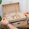 Boite a bijoux Louise velours beige