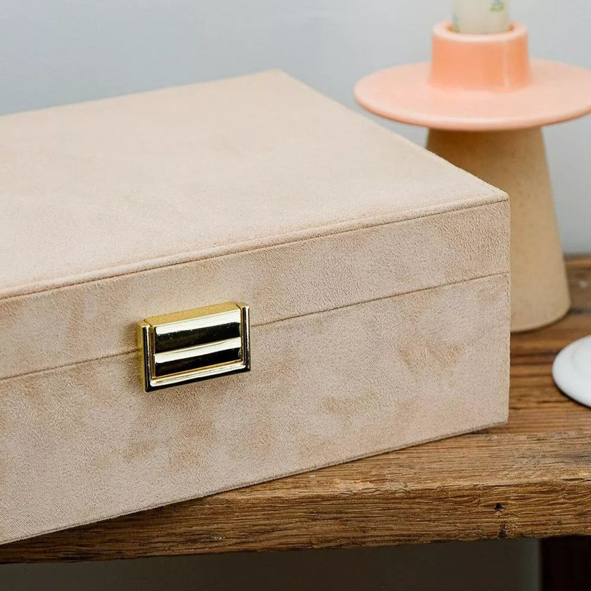Boite a bijoux Louise velours beige