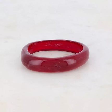Bracelet Jonc | Résine Colorée rouge foncee