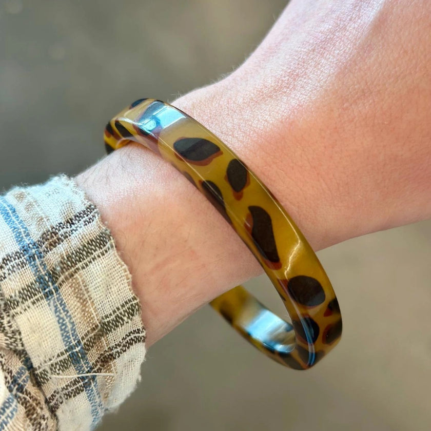 Bracelet jonc leopard Mm