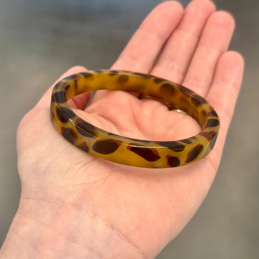 Bracelet jonc leopard Mm