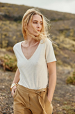 T-shirt Kayla | Ecru Rayé Doré