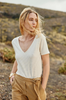 T-shirt Kayla | Ecru Rayé Doré