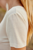T-shirt Kayla | Ecru Rayé Doré