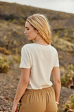 T-shirt Kayla | Ecru Rayé Doré