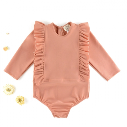 Maillot de bain | Body volant Chloé rose