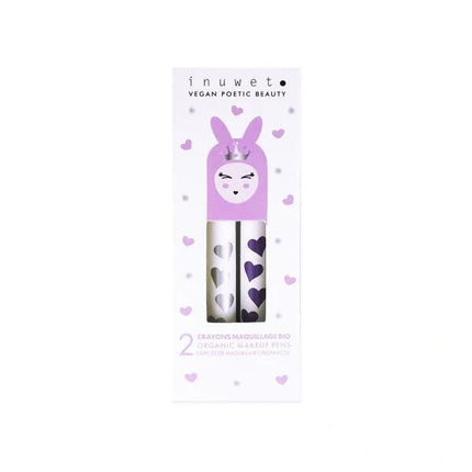 coffret crayon duo kids blanc nacré et violet