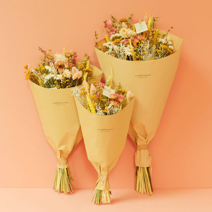 Fleurs séchées limonade rose field bouquet