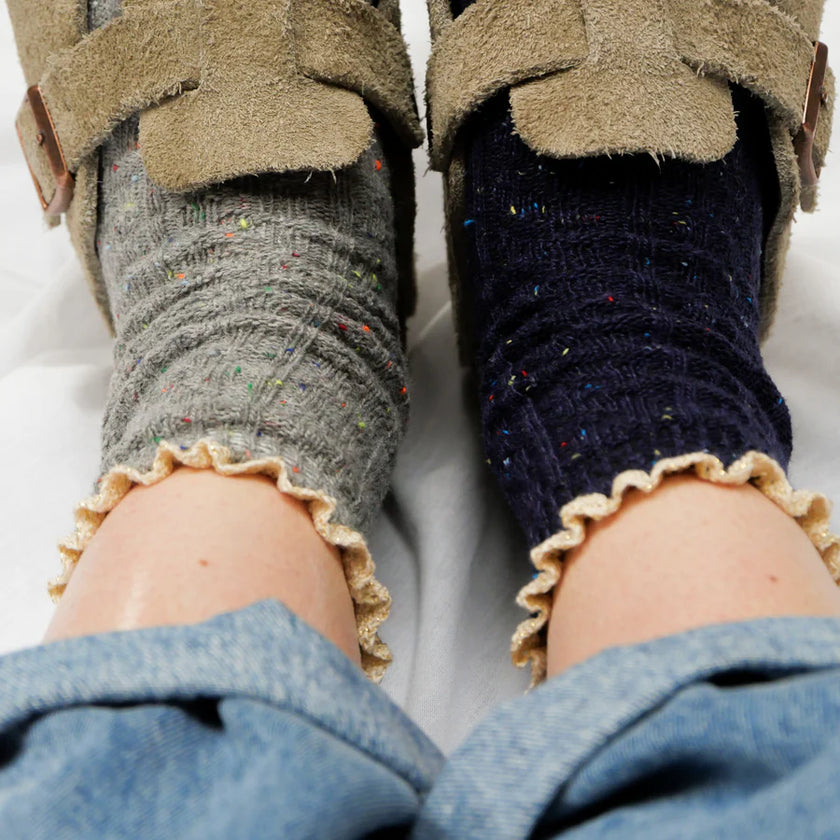 Chaussettes hautes | Macramé doré chinées