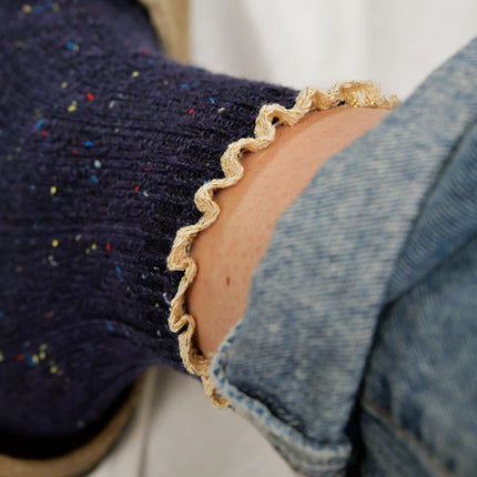 Chaussettes hautes | Macramé doré chinées