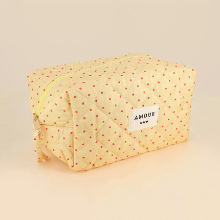 Grande Trousse de toilette Coeur jaune