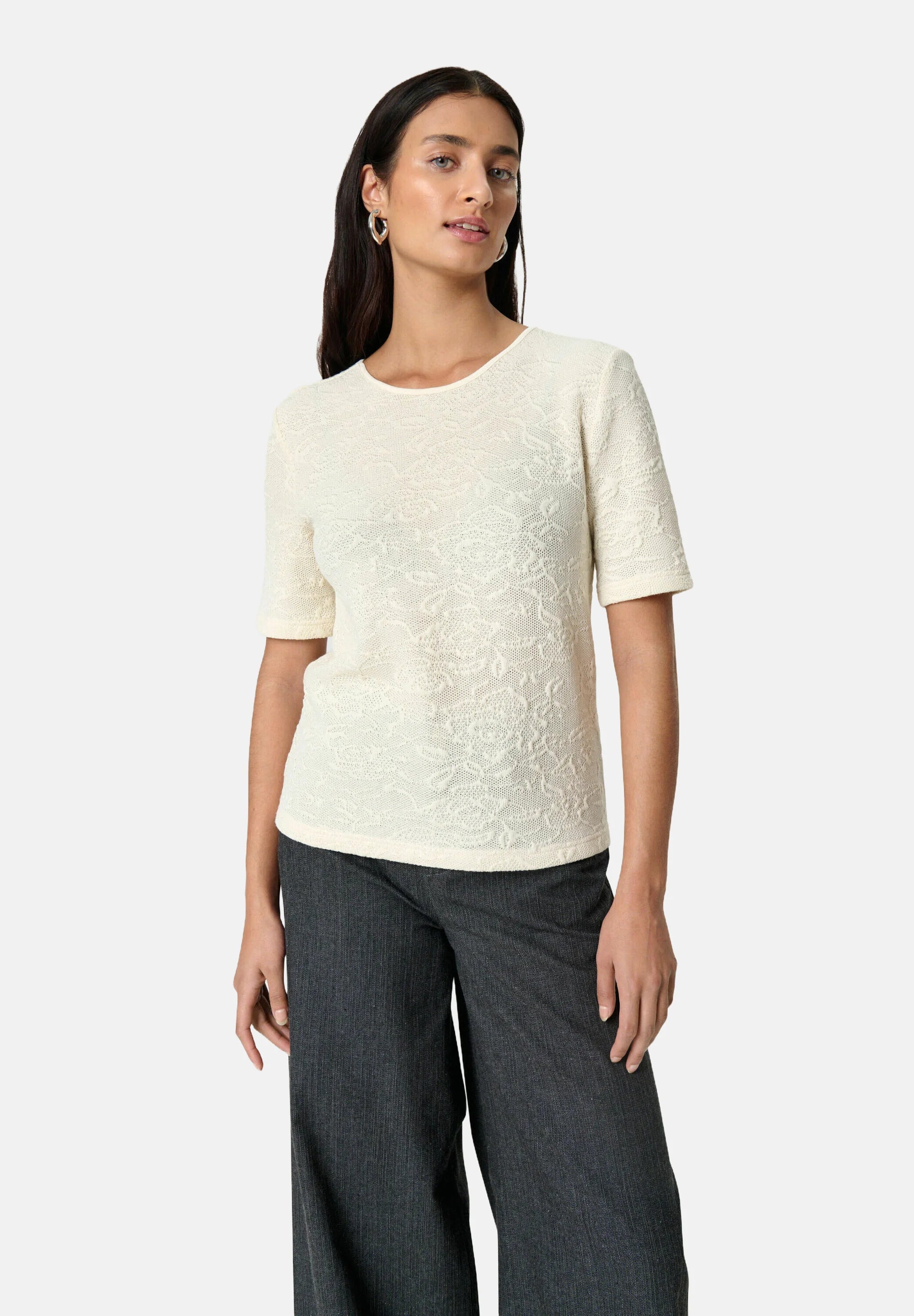 Blouse dentelle crème 