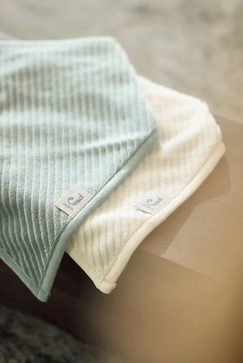 Lot 2 Bavoir Bandana | Velvet Rib Sea Green / Ivory