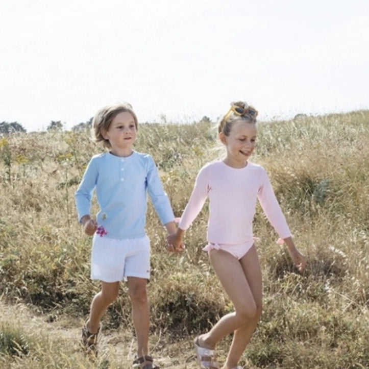 Maillot de bain haut garcon bleu ciel