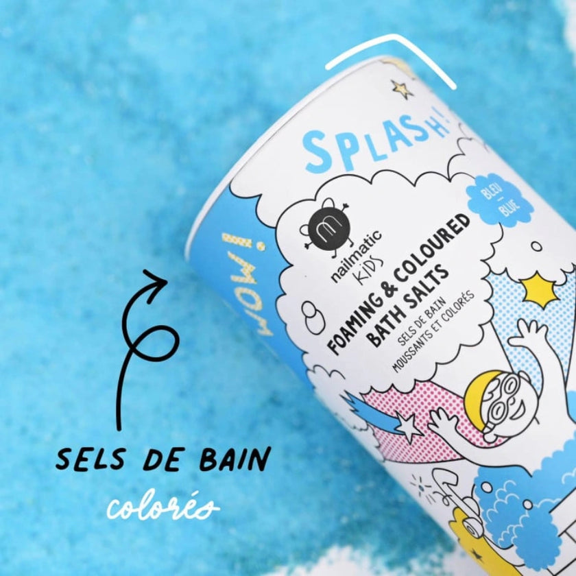 Sel de bain moussant bleu