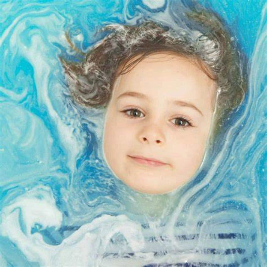 Sel de bain moussant bleu