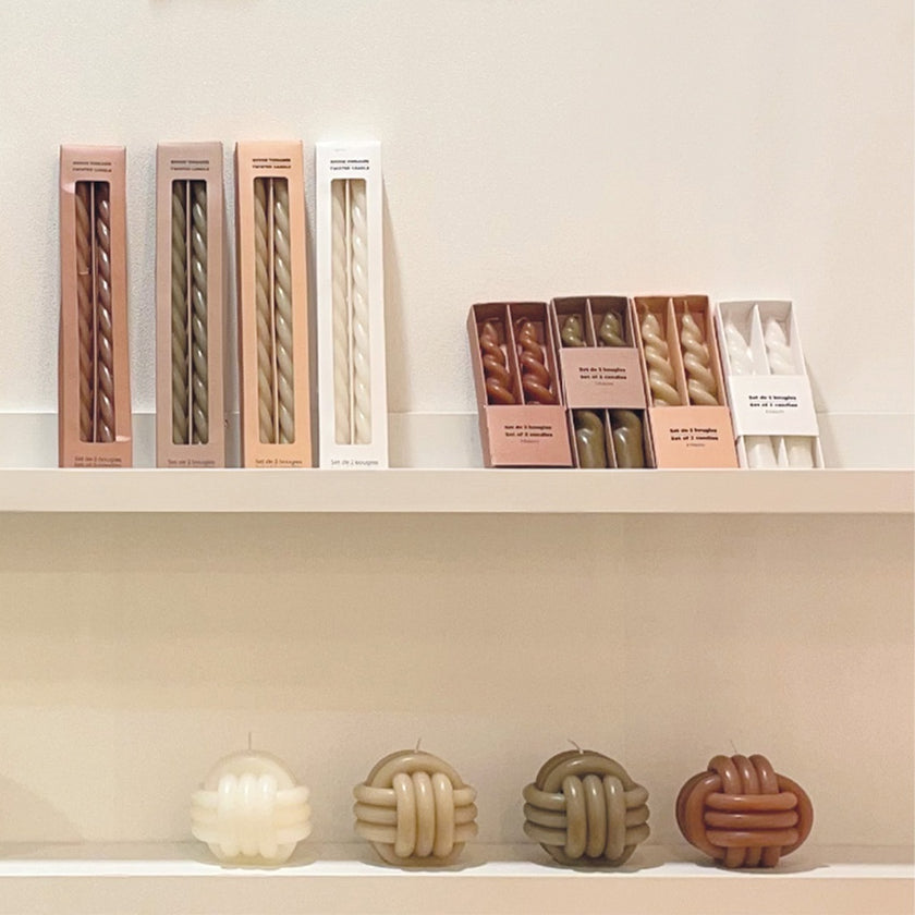 Set 2 bougies torsadees