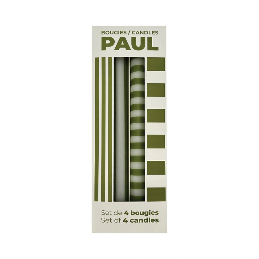 Set 4 bougies longues paul kaki