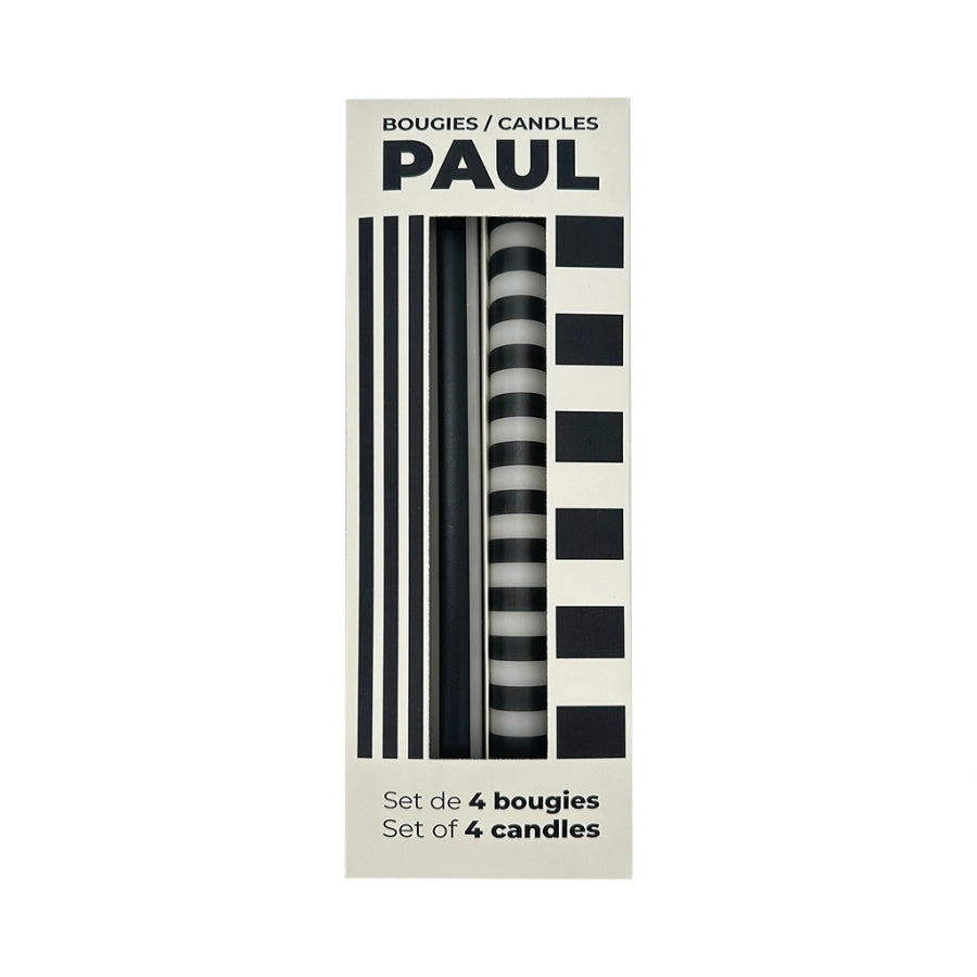 Set 4 bougies longues paul noir