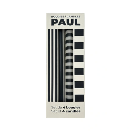 Set 4 bougies longues paul noir