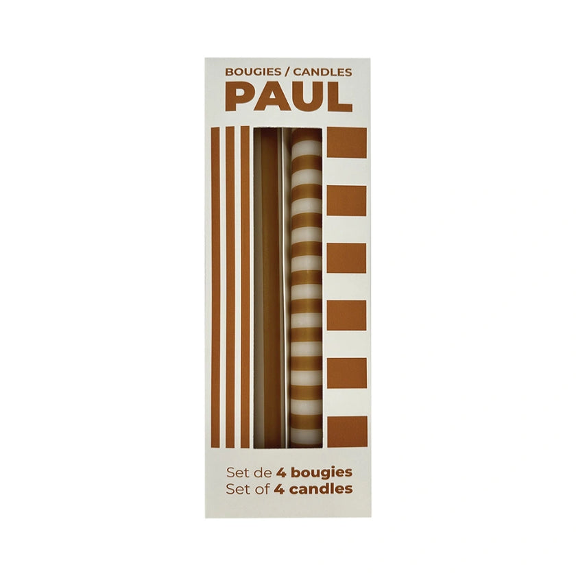 Set 4 bougies longues paul ocre