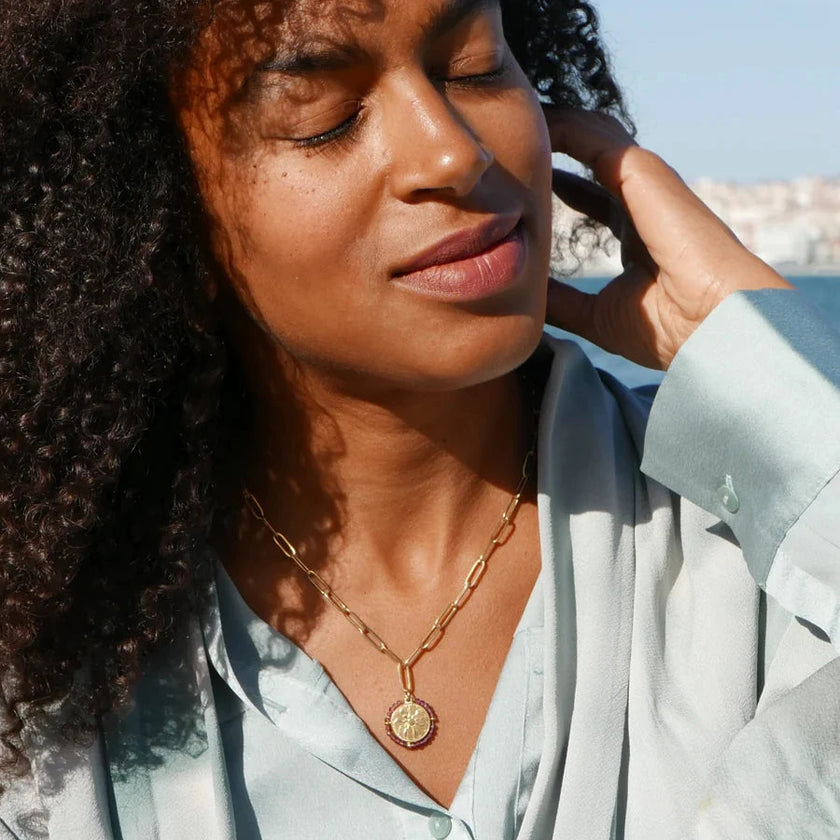 Collier médaille dorée | Palma Sunset