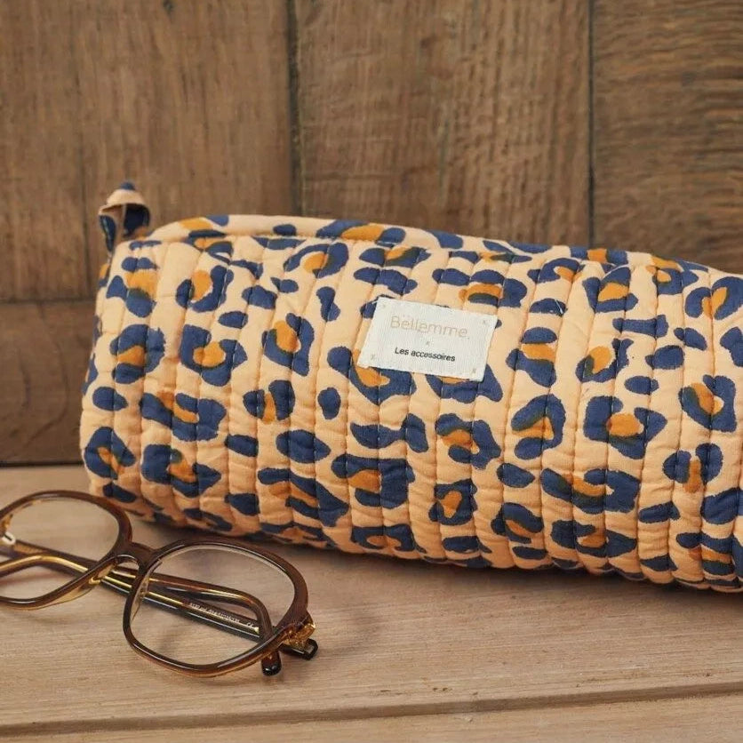 Trousse d'ecolier leopard camel