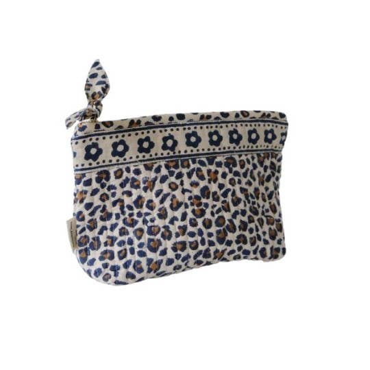 Trousse de maquillage léopard beige