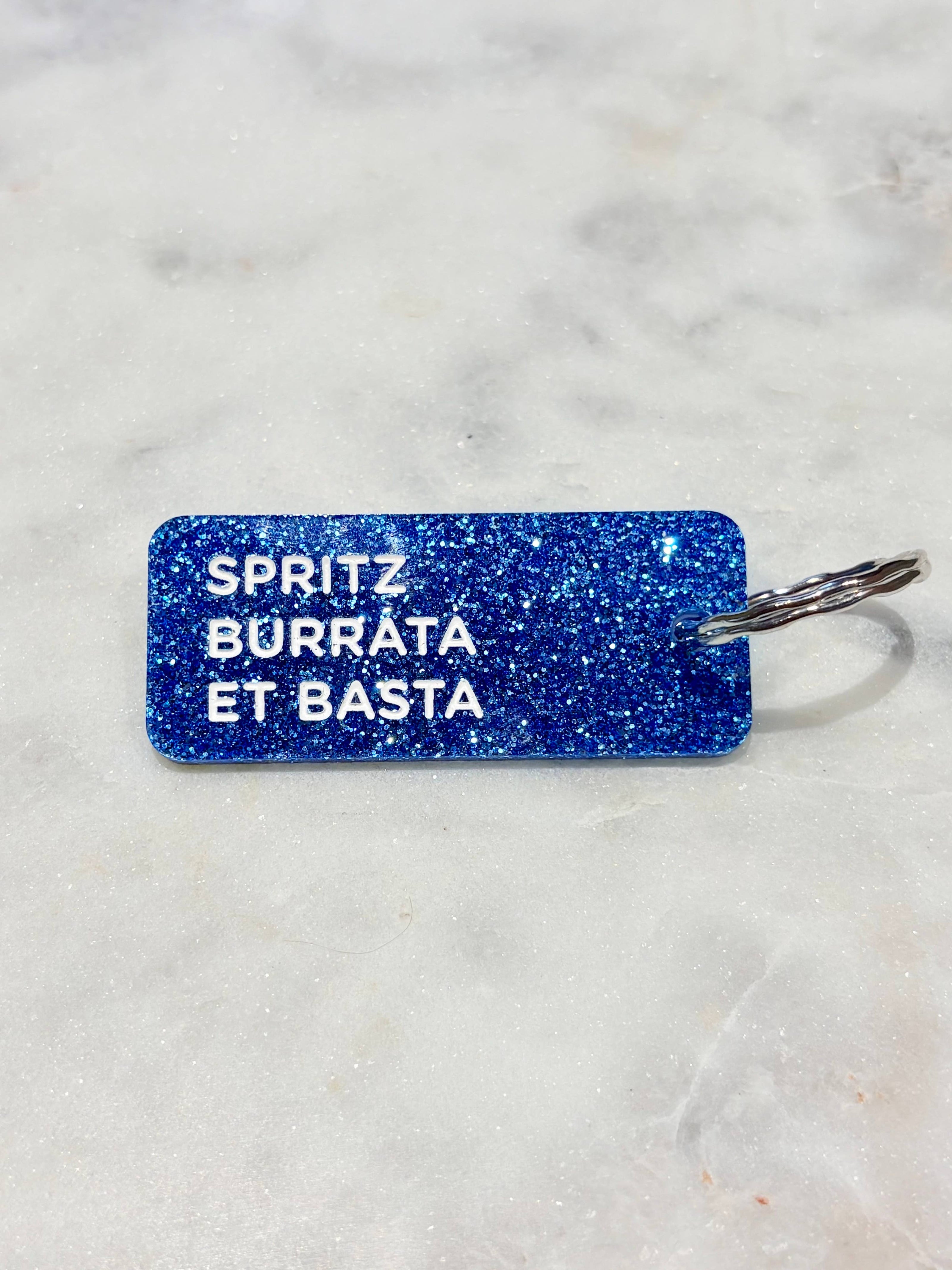 SPRITZ BURRATA ET BASTA Porte-clés à paillettes Plus de LOVE