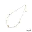 Collier maille marine acier inoxydable doré émaillé Xana