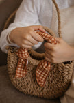 Mini sac en paille - carreaux miel