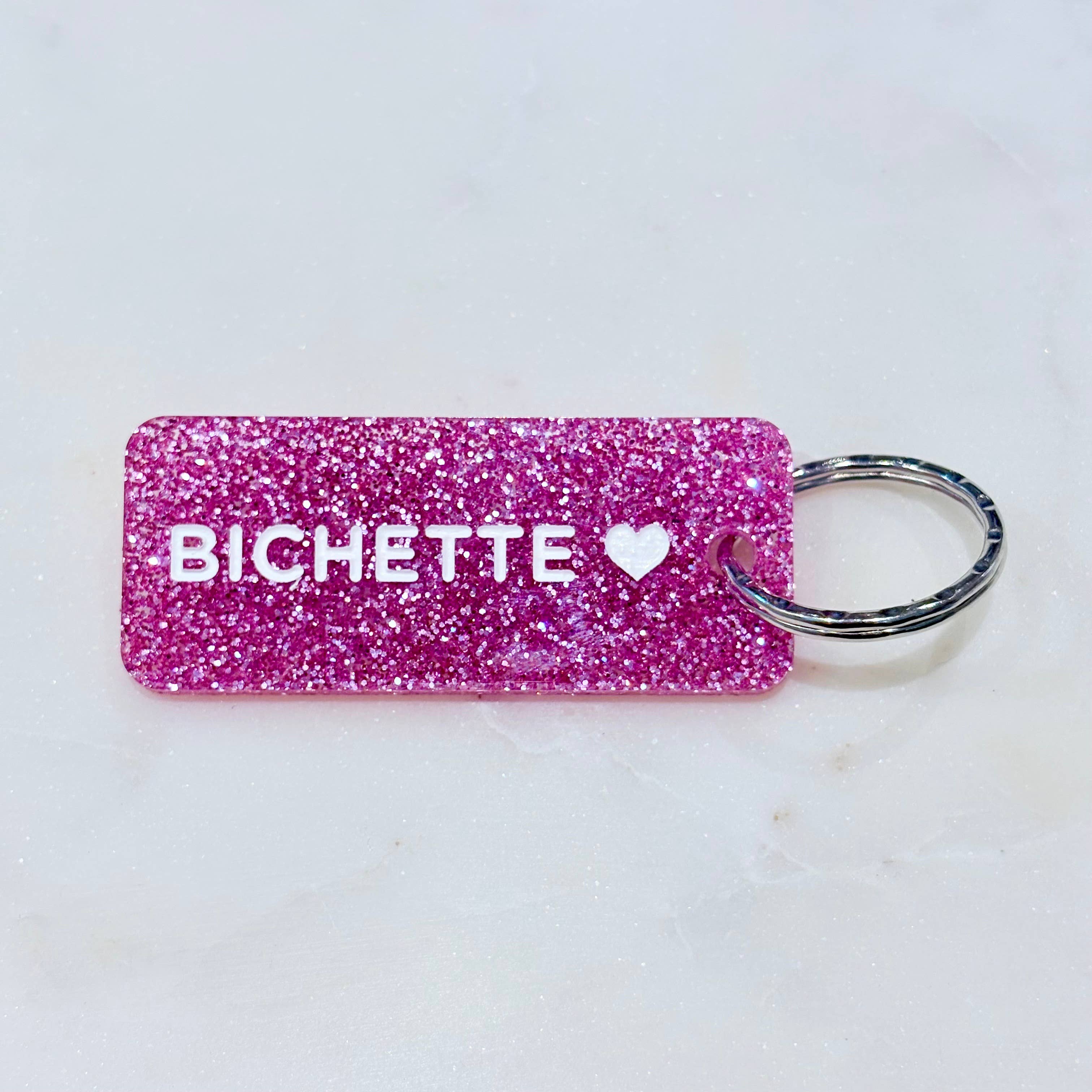 BICHETTE 🩷  Porte-clés à paillettes Plus de Love