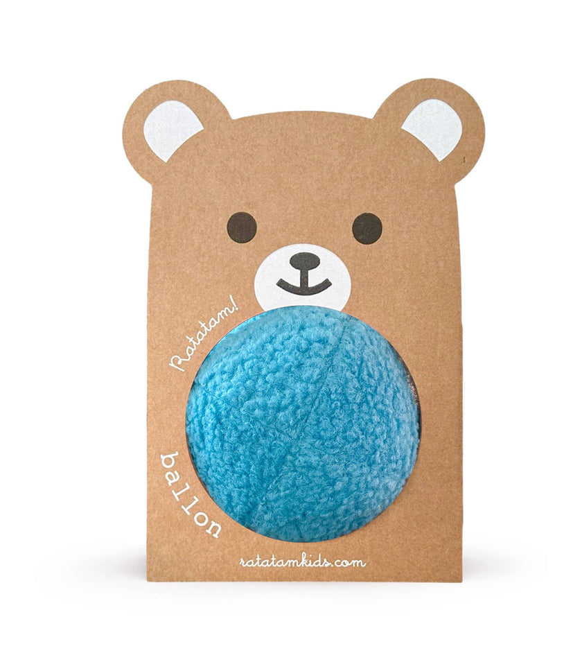 Balle ourson peluche bébé 12cm 