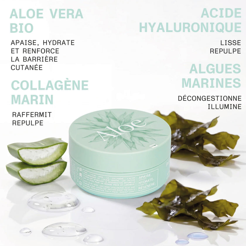 ALOE / Patchs Hydrogel Anti-Cernes 98% d'Origine Naturelle