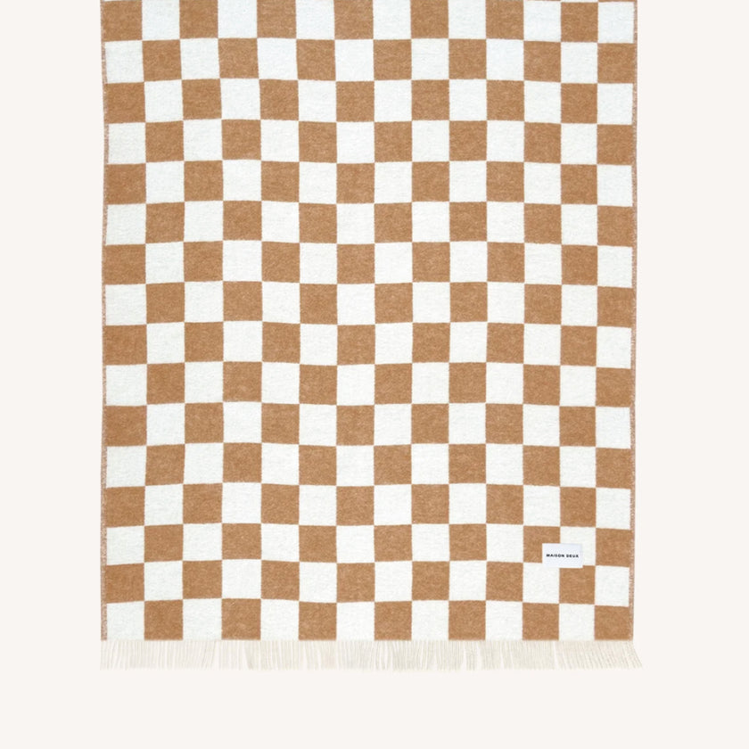 Plaid Damier Terra White - MAISON DEUX