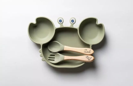 Assiette en silione crabe pistache